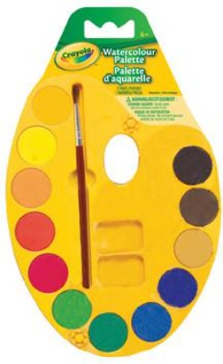 Crayola Watercolour palette 12 colours with paintbrush